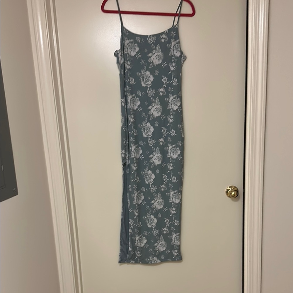 Floral Blue Spaghetti Strap Dress